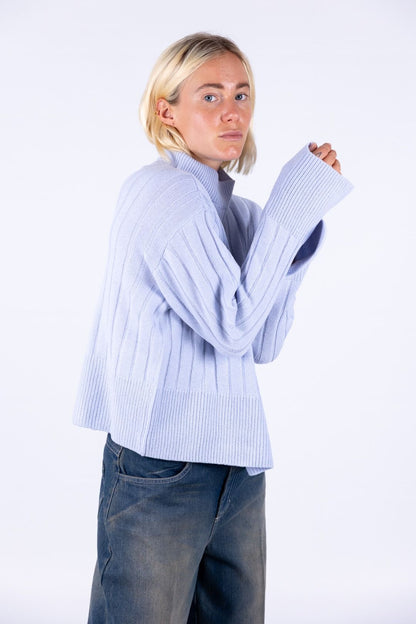 Bottega Artigiana - Maglia collo lupetto costa larga