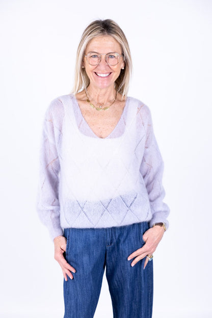 Amorė - Maglia ricamo kid mohair