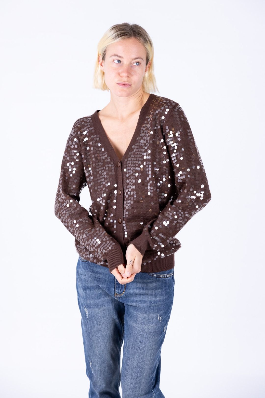 Susy Mix - Cardigan con paillettes