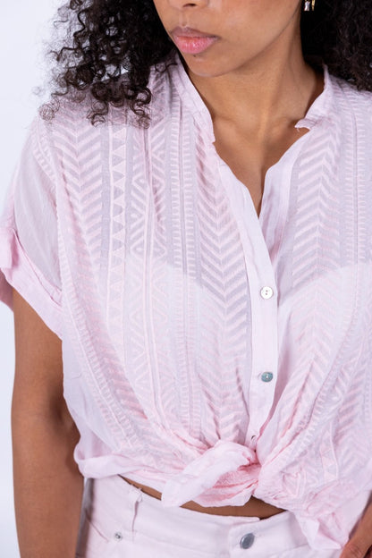 Tensione In - Camicia in mussola con ricamo m/c