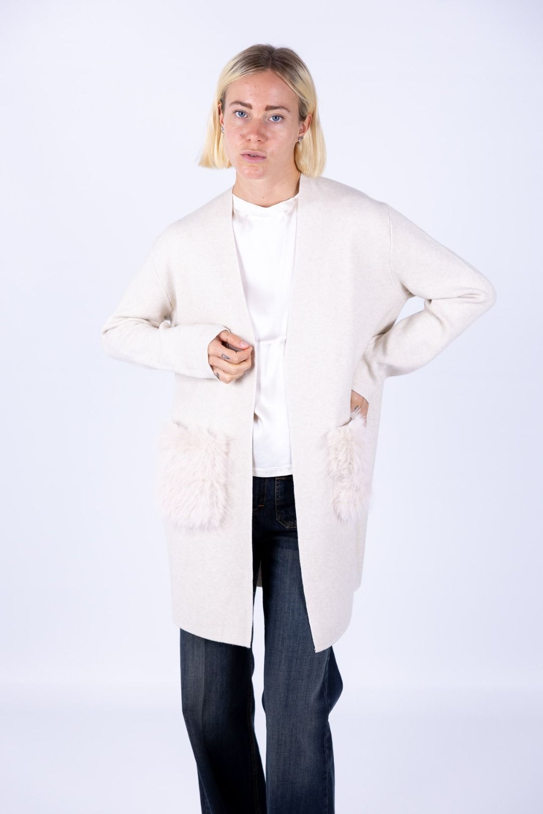 Susy Mix - Cappotto tasche ecopelliccia