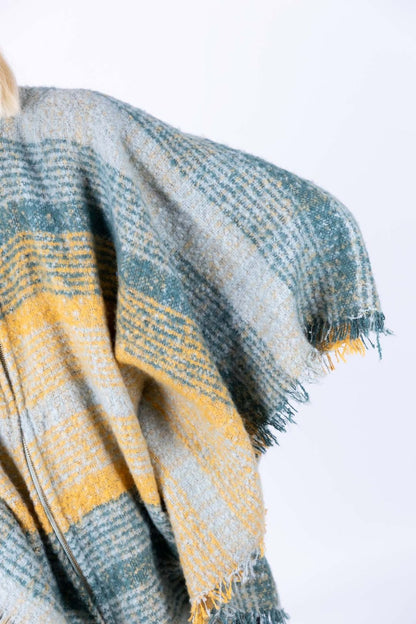 Surkana - Poncho a quadri con zip