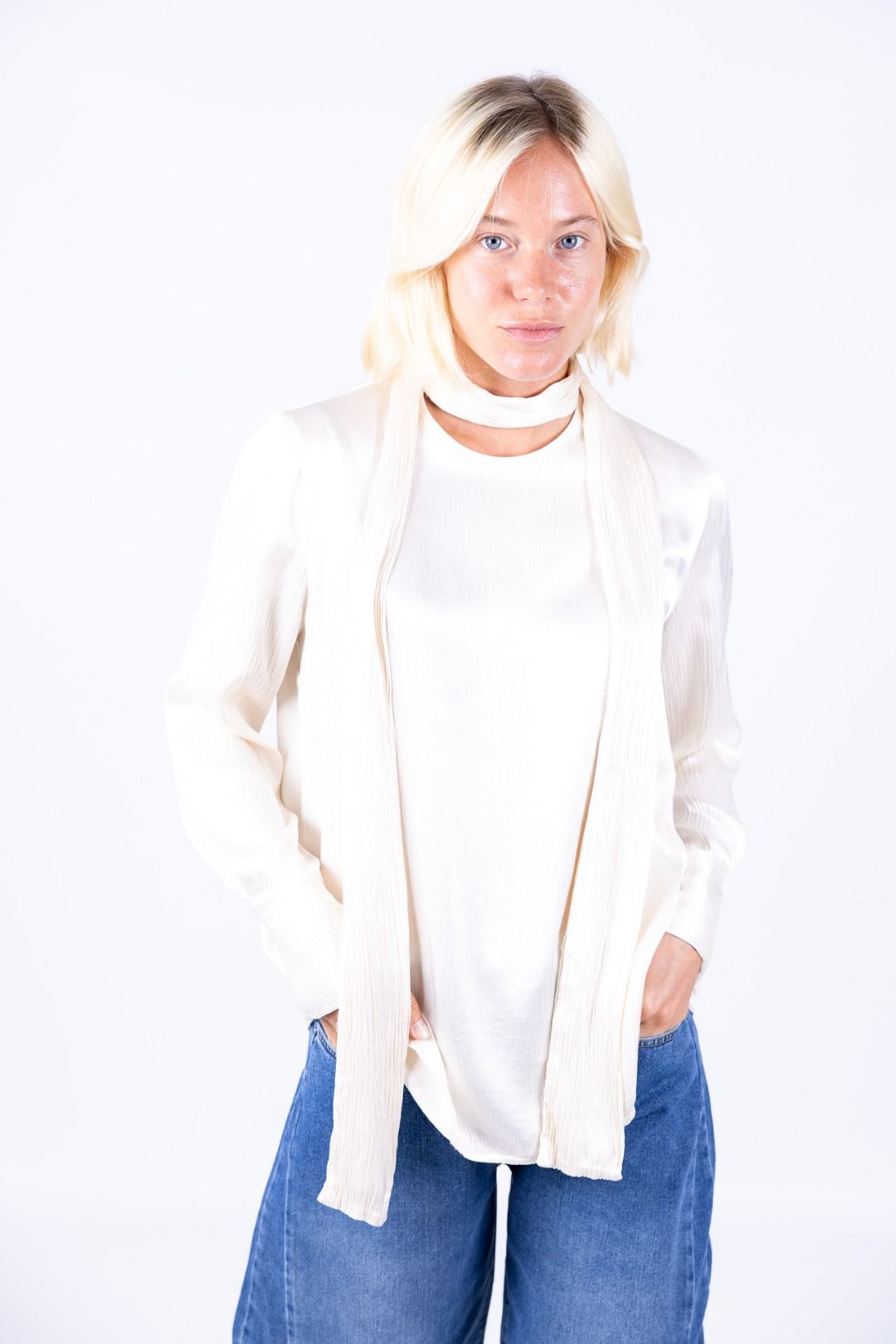 HaveOne - Camicia viscosa con fiocco