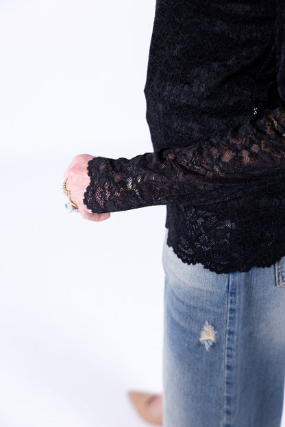 Susy Mix - Maglia pizzo collo a barchetta