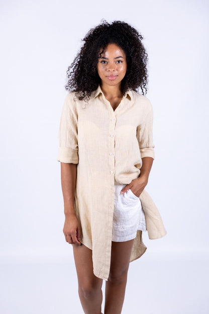 Tensione In - Camicia con spacchi in lino
