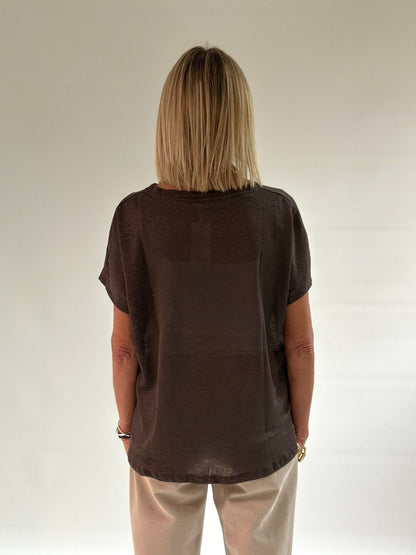 Novepuntouno - T-shirt over in lino
