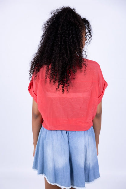 Tensione In - Camicia in mussola con ricamo m/c