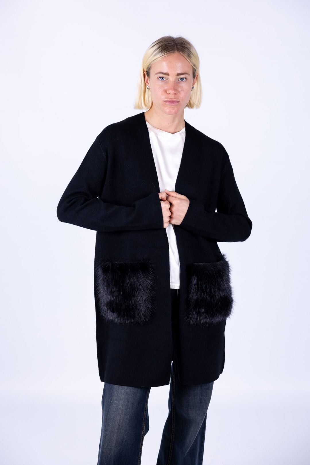 Susy Mix - Cappotto tasche ecopelliccia