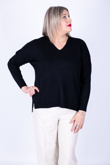 Dejavù - Maglia scollo a V con spacchetti