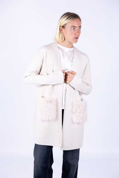 Susy Mix - Cappotto tasche ecopelliccia