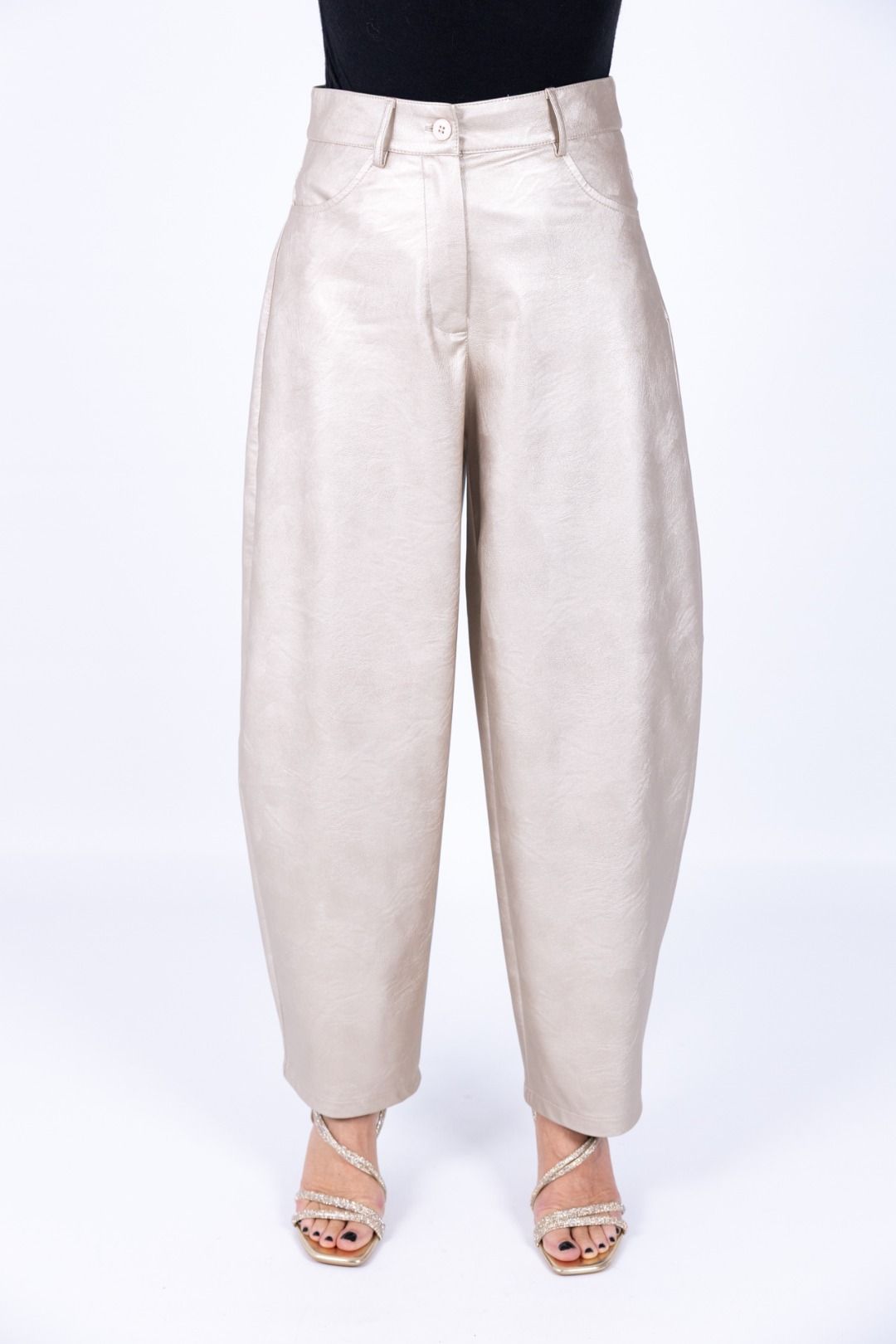 Tensione In - Pantalone ecopelle ovetto