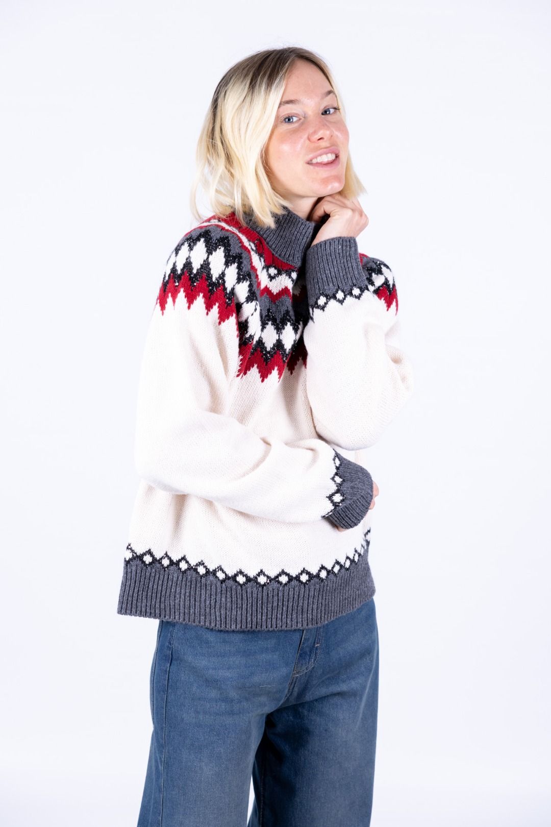 HaveOne - Girocollo rombi in lurex