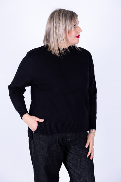 Ragno - Maglia collo a giro con costine sul collo