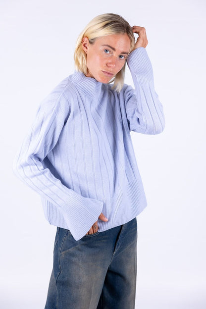 Bottega Artigiana - Maglia collo lupetto costa larga