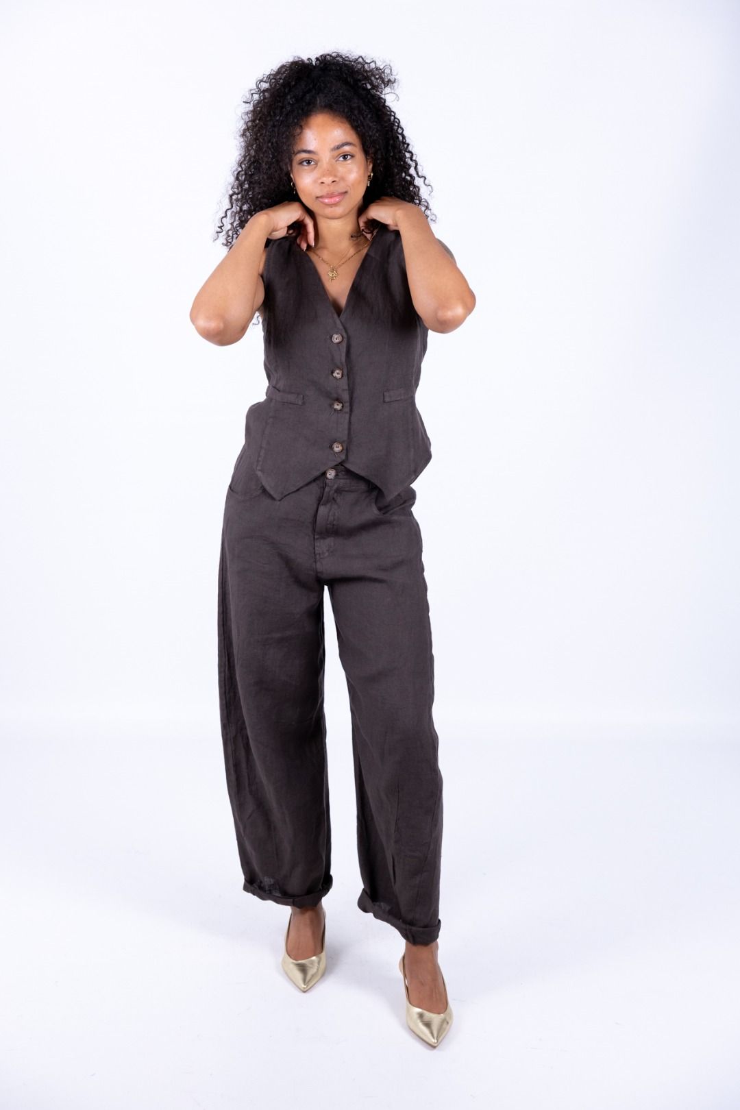 Tensione In - Completo lino Gilet e Pantalone