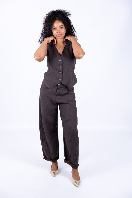 Tensione In - Completo lino Gilet e Pantalone