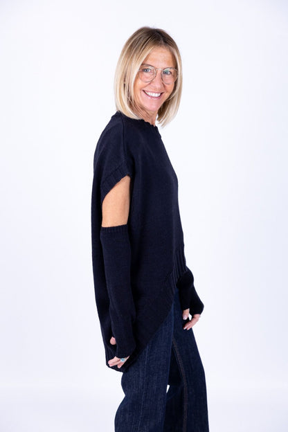 Tensione in - Gilet stondato con manicotti