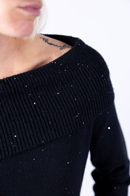 Susy Mix - Maglia shiffer con paillettes