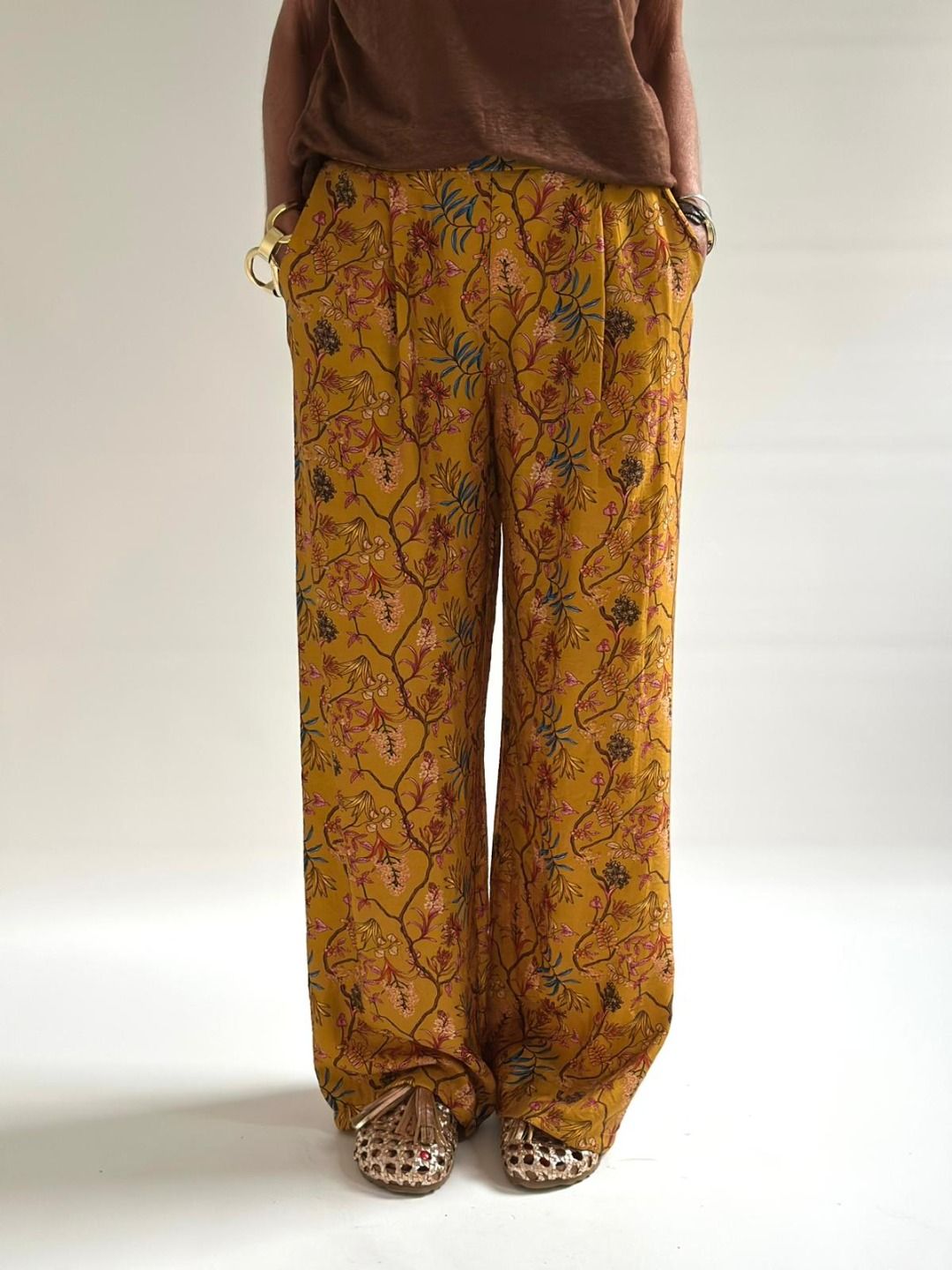 Novepuntouno - Pantalone fantasia in viscosa