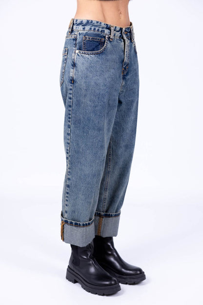 Susy Mix - Jeans dritto con risvolto