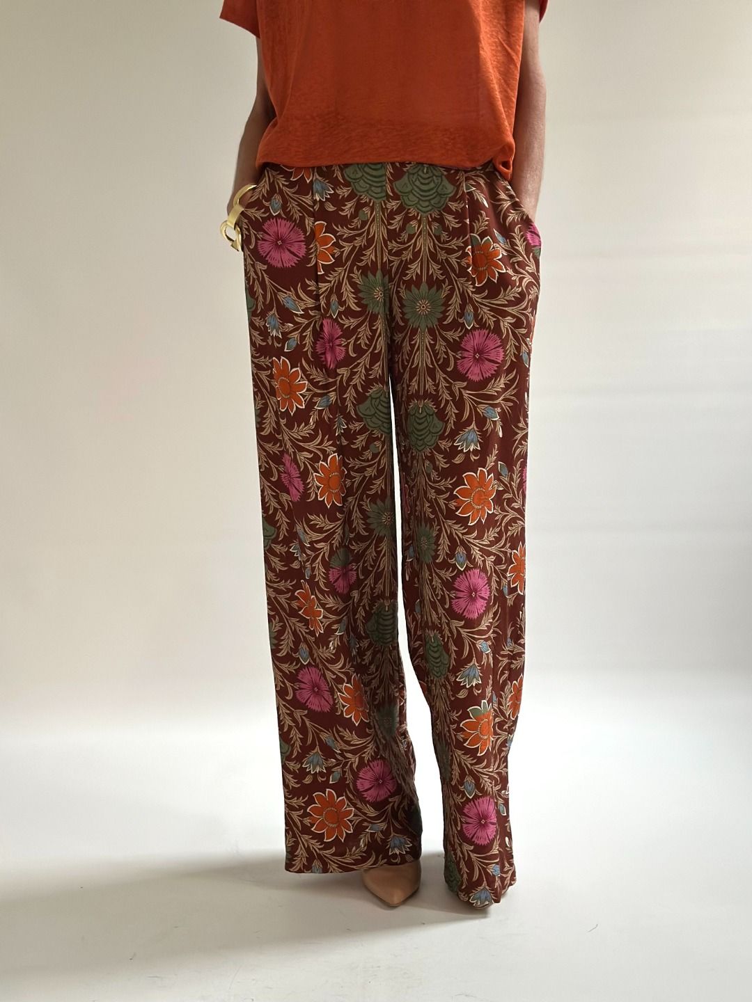 Novepuntouno - Pantalone fantasia in viscosa