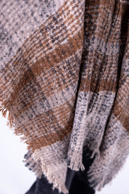 Surkana - Poncho a quadri con zip