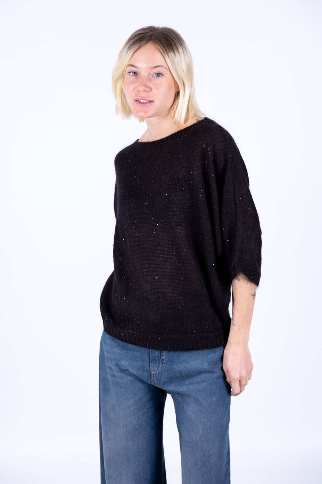 HaveOne - Poncho con paillettes