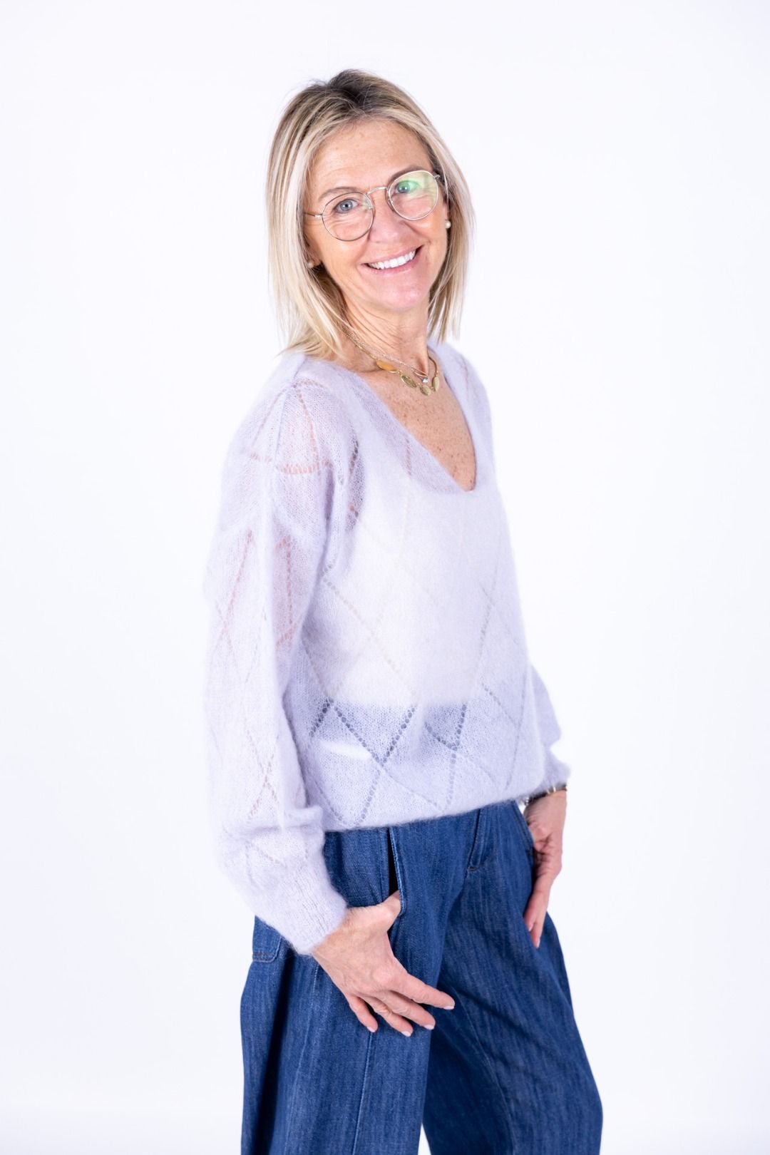 Amorė - Maglia ricamo kid mohair