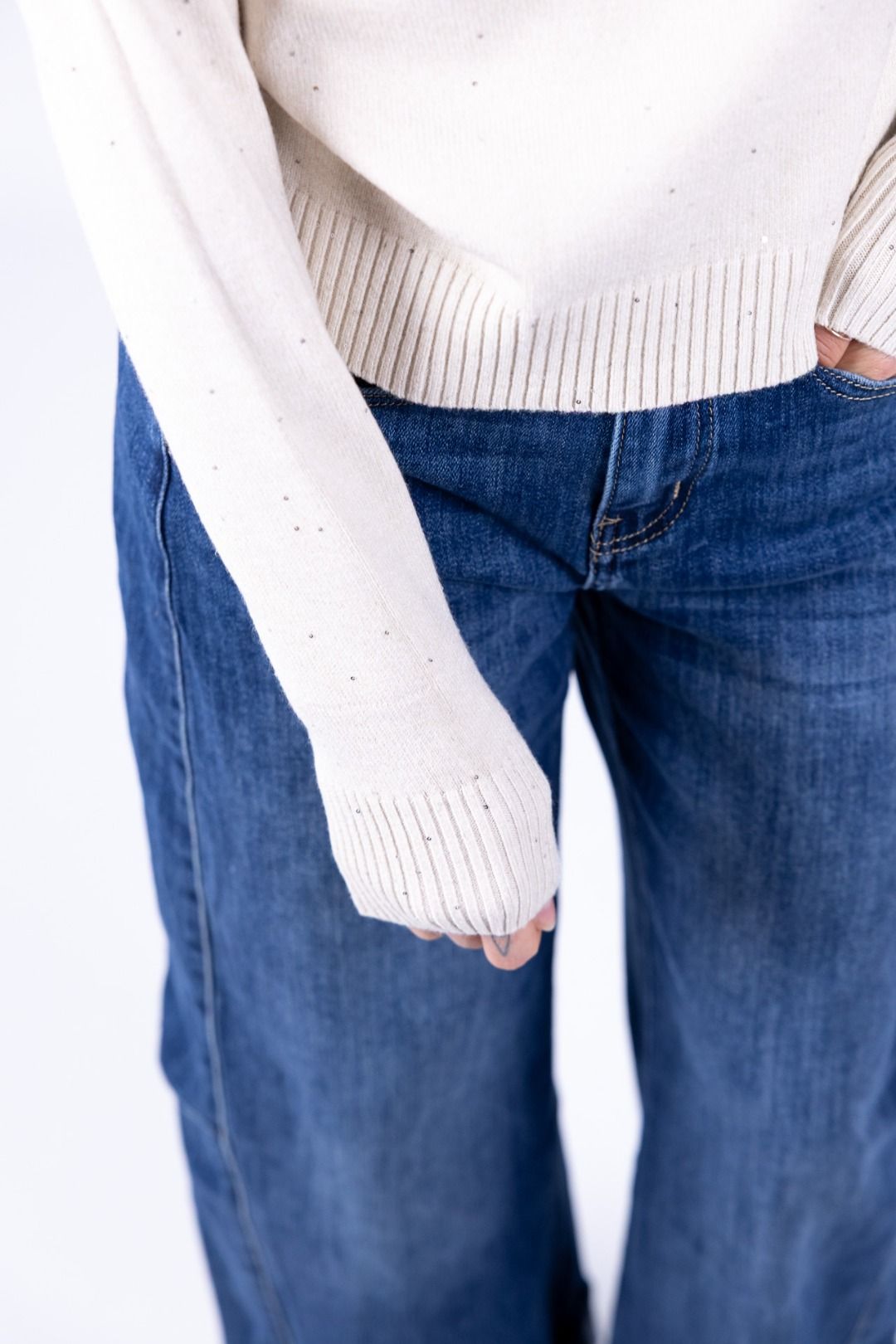 Susy Mix - Maglia shiffer con paillettes