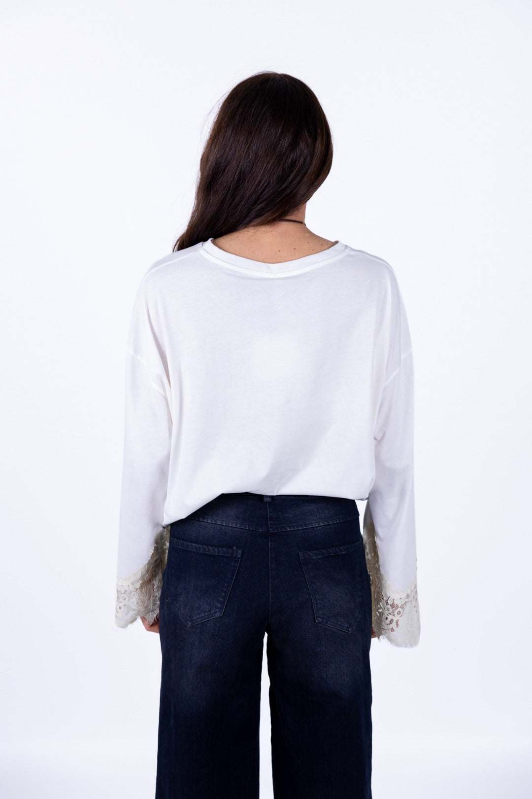 Tensione In - T-Shirt manica lunga polsino in pizzo