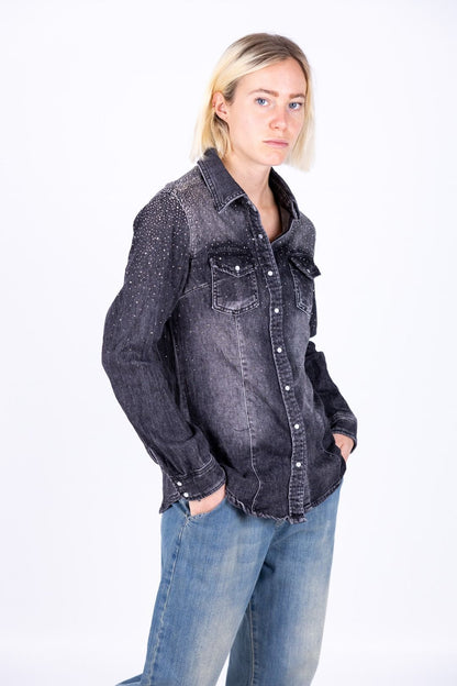 Le Streghe - Camicia Jeans strass