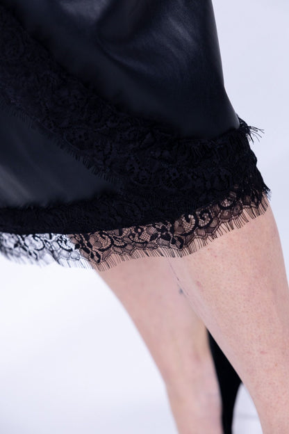 Dejavu - Gonna ecopelle con pizzo