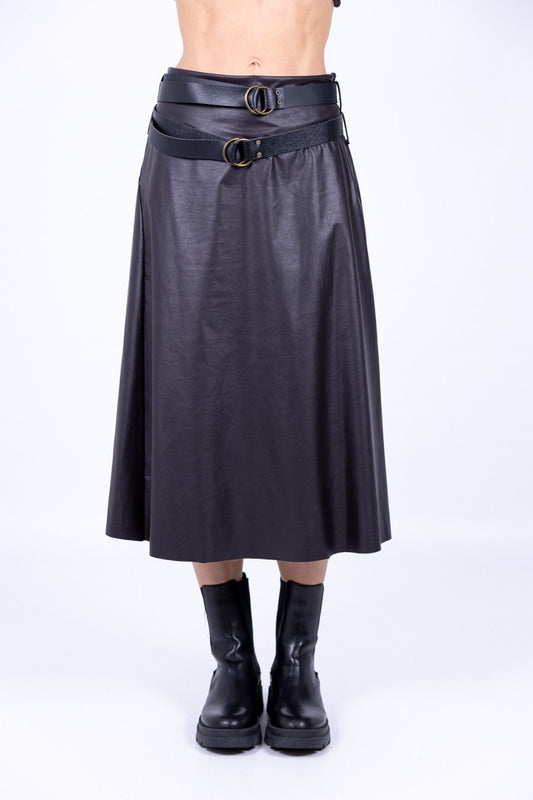 Le Streghe - Gonna Ecopelle con fibbie