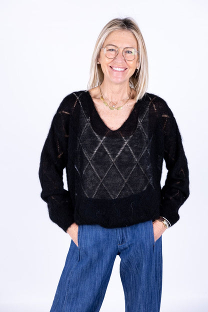 Amorė - Maglia ricamo kid mohair