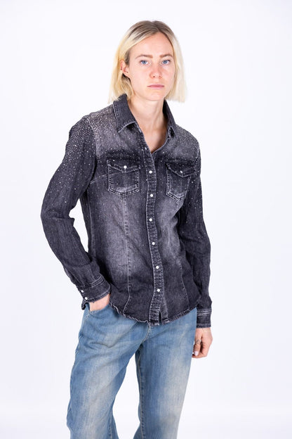 Le Streghe - Camicia Jeans strass