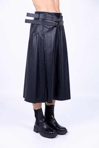 Le Streghe - Gonna Ecopelle con fibbie