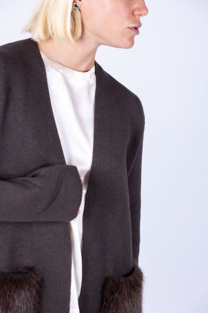 Susy Mix - Cappotto tasche ecopelliccia