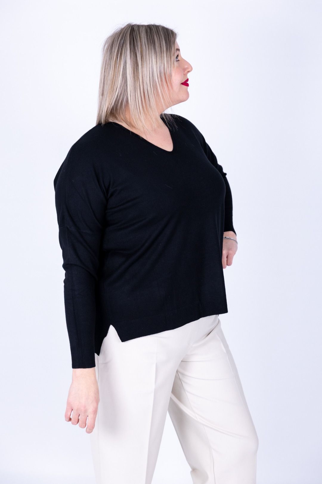 Dejavù - Maglia scollo a V con spacchetti