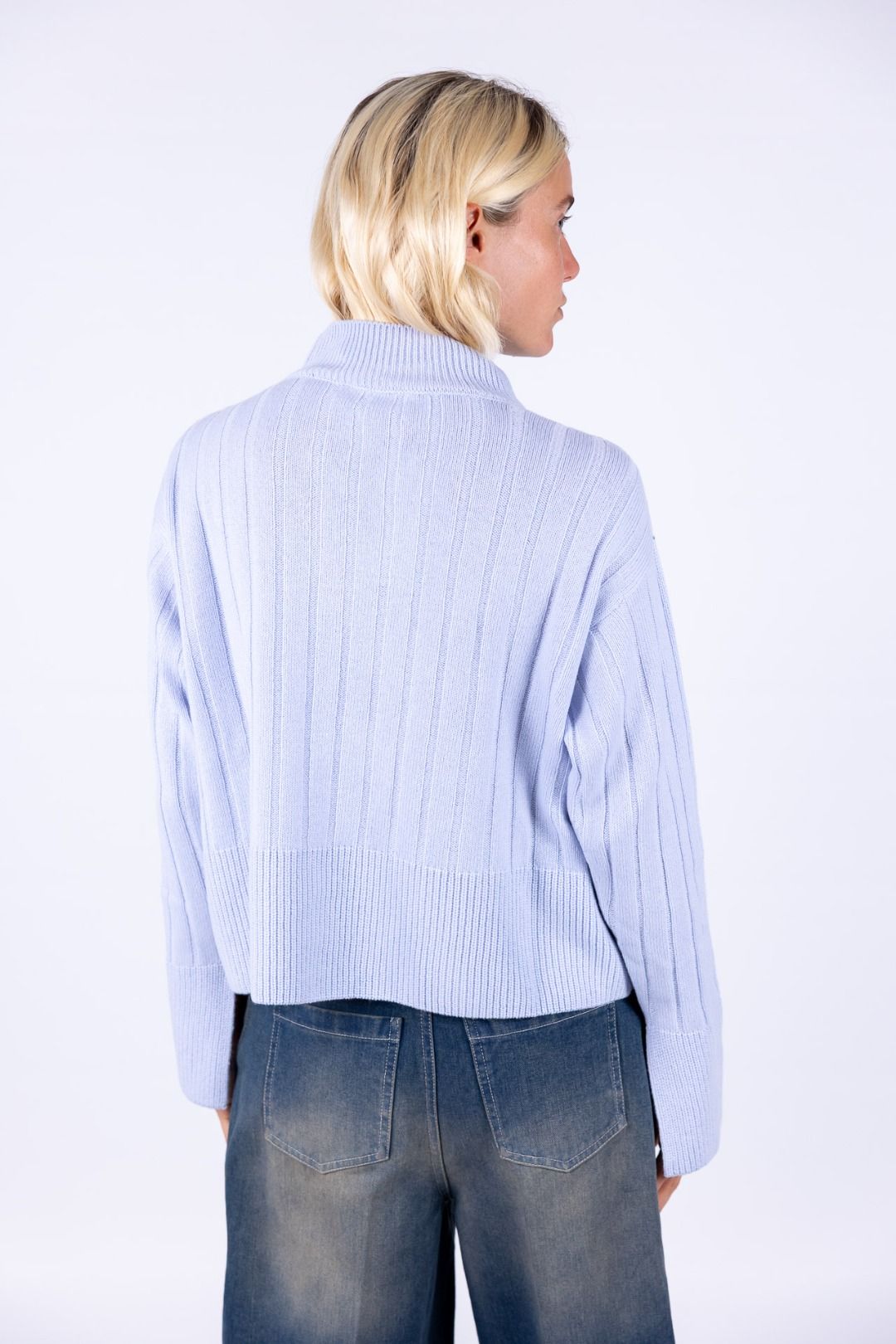 Bottega Artigiana - Maglia collo lupetto costa larga