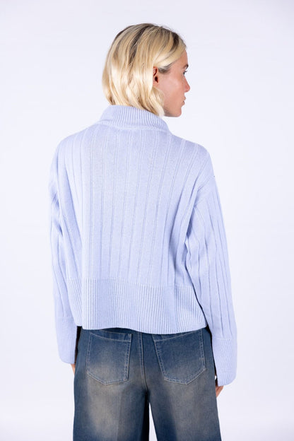 Bottega Artigiana - Maglia collo lupetto costa larga