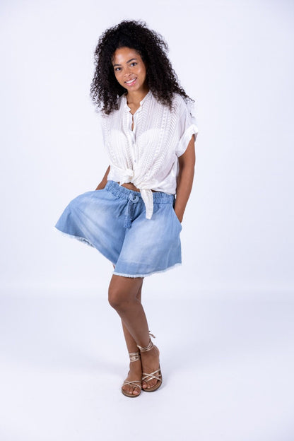 Tensione In - Camicia in mussola con ricamo m/c
