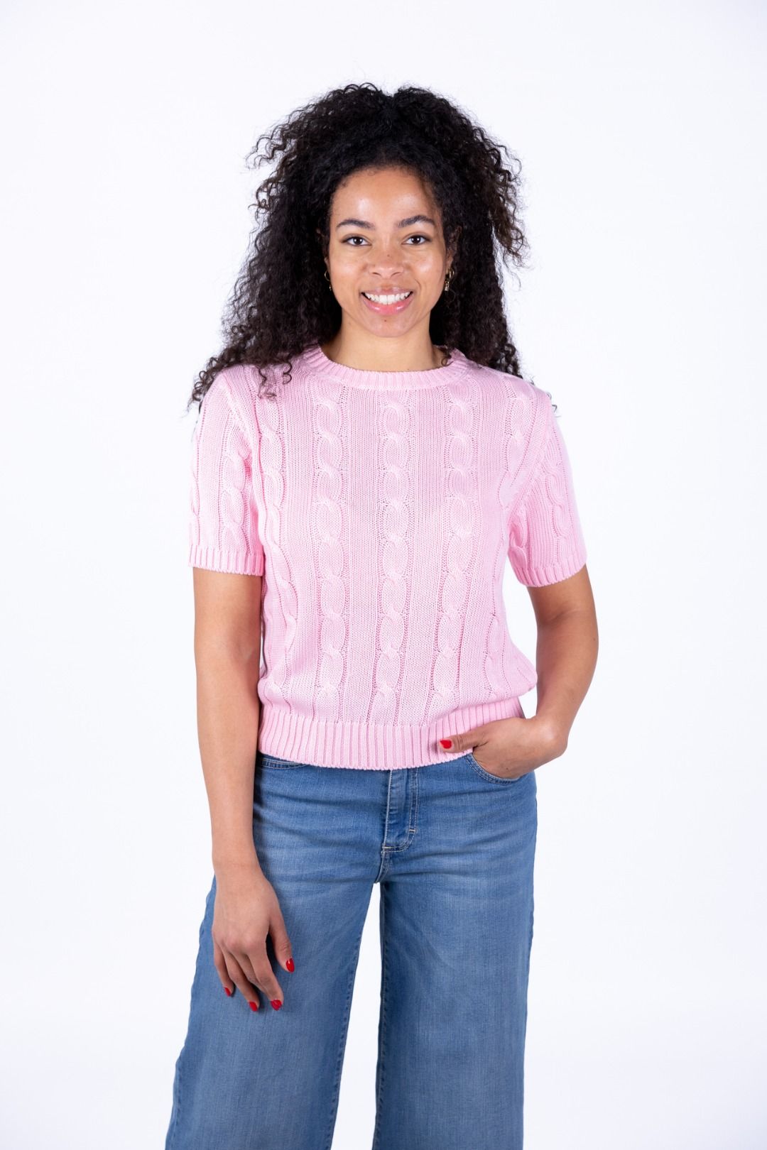 Novepuntouno - Maglia treccia manica corta
