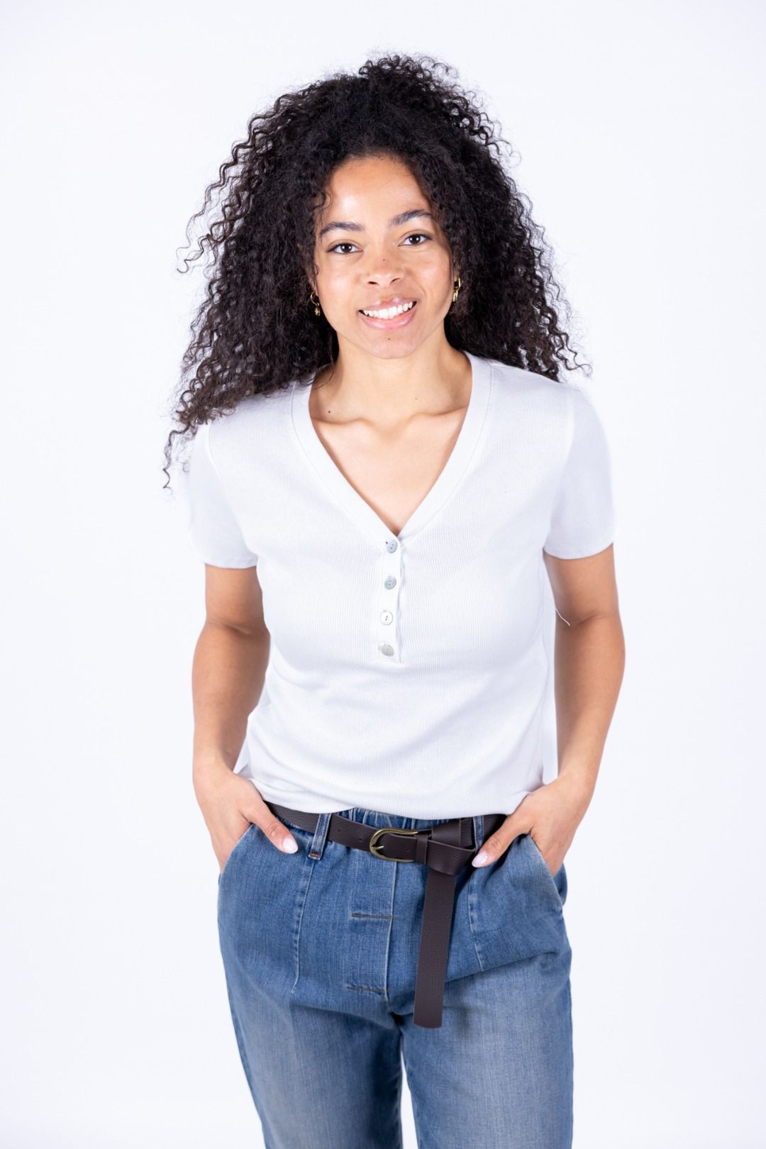 Le Streghe - T-shirt costine con bottoni
