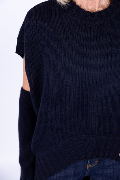 Tensione in - Gilet stondato con manicotti