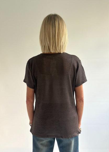 Novepuntouno - T-shirt slim in lino