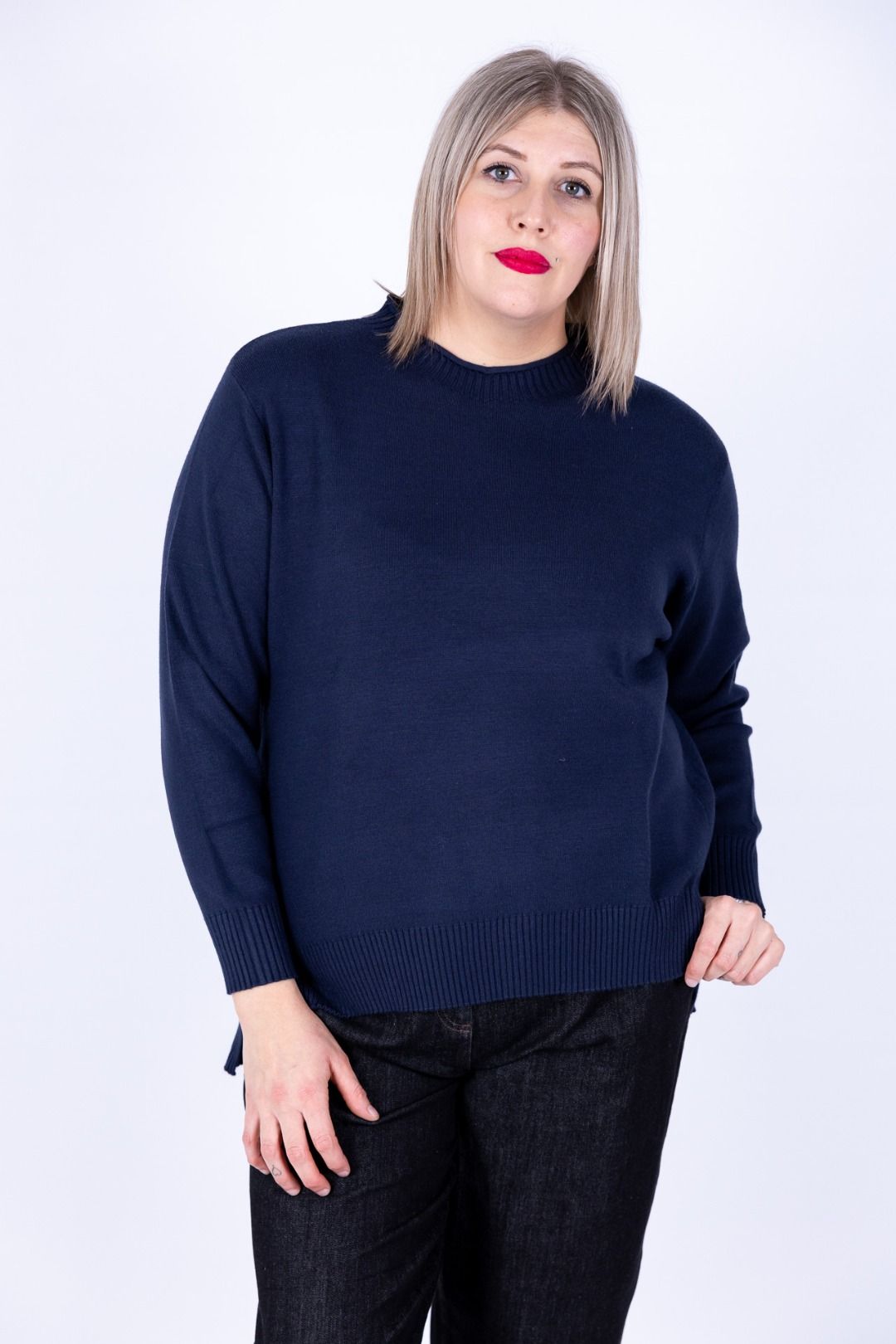 Ragno - Maglia collo a giro con costine sul collo