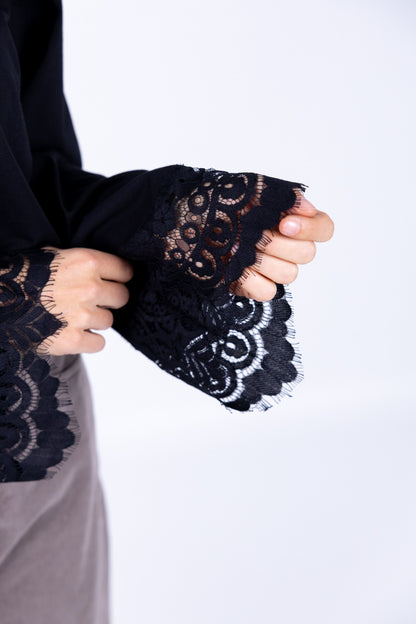 Tensione In - T-Shirt manica lunga polsino in pizzo