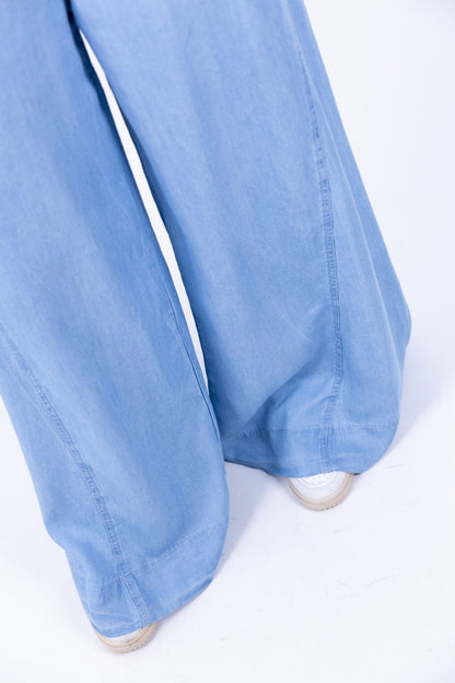HaveOne - Pantalone palazzo chambray