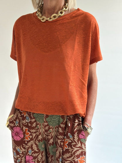 Novepuntouno - T-shirt over in lino
