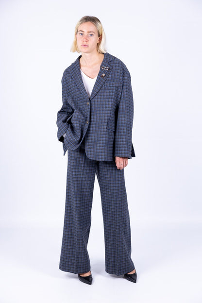 Tensione In - Pantalone palazzo con quadri